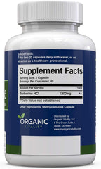 Suplemento Premium de Berberina HCL - 1200 mg por dosis - 120 Cápsulas Veganas - Apoya un Estilo de Vida Saludable