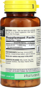 MASON NATURAL B-12 1000mcg, Comprimidos, 200 unidades
