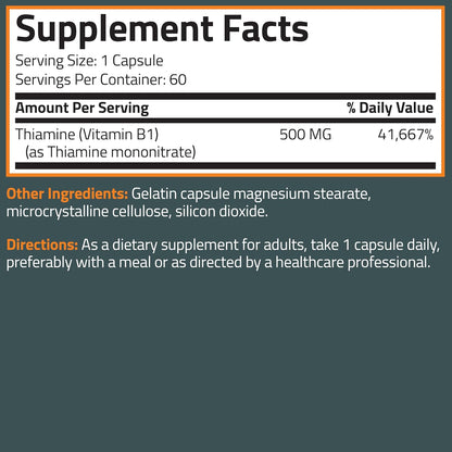 Bronson Vitamin B1 Extra Strength 500 MG – Consumidores habituales de alcohol: El alcohol interfiere con la – Image 8