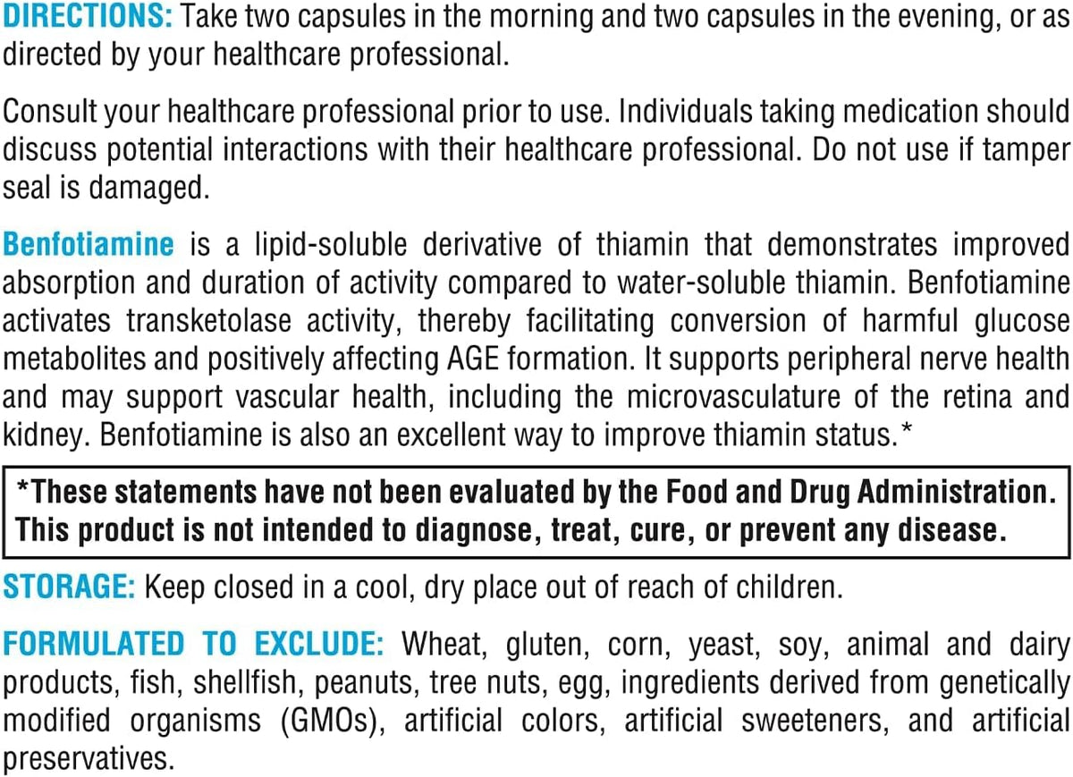 XYMOGEN Benfotiamina 300 mg – Derivado biodisponible de tiamina B1 para apoyo metabólico celular y nervioso – No-GMO, Sin – Image 2