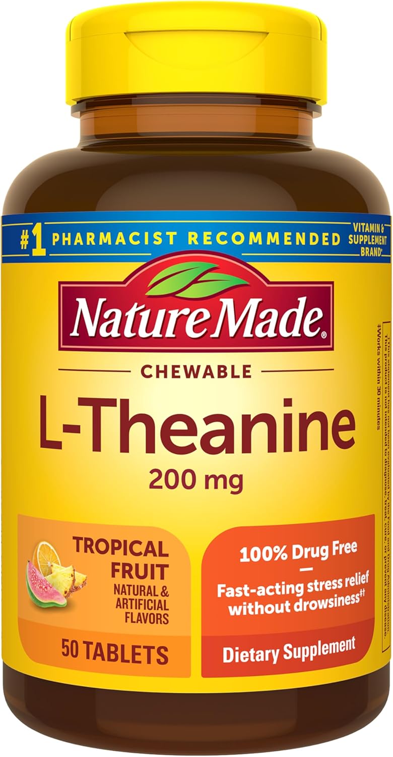 Nature Made L-Teanina 200mg Comprimidos Masticables - 50 Unidades