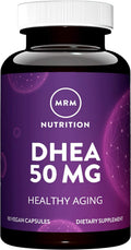 MRM Nutrition DHEA 50mg - Para Mujeres y Hombres - 90 Cápsulas | Micronizado, Vegano, Sin Gluten