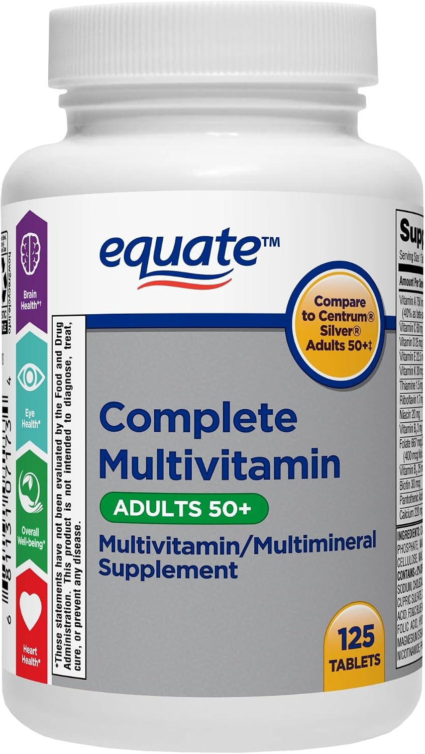 Equate Multivitamínico Completo para Adultos 50+, 125 Comprimidos