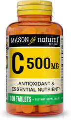 MASON NATURAL Vitamina C 500 mg | 300 Comprimidos (3×100) | Suplemento Alimenticio