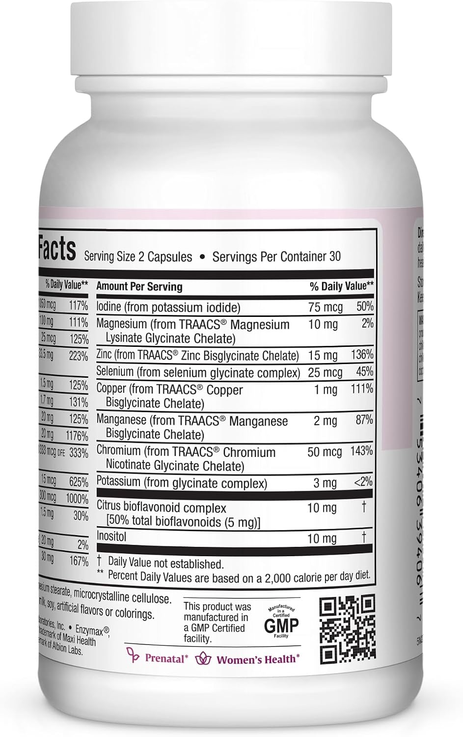 Maxi Health Vitaminas Prenatales con Metilfolato - 60 Cápsulas