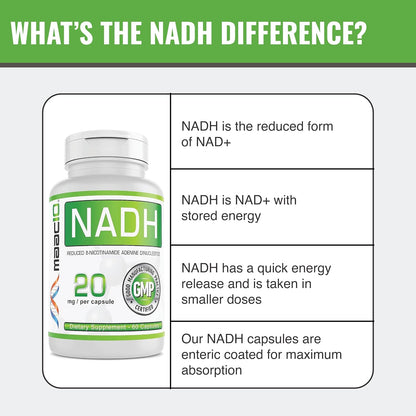 MAAC10 NADH 20 mg, 60 Cápsulas – Energía y Longevidad – Image 4