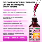 NUSAVA (Pack de 2) Gotas Líquidas de Vitamina B12 5000mcg - B12 Sublingual con B6 y Complejo B - Gotas de Metilcobalamina B12 para Mujeres y Hombres - Suplemento Vegano, No Transgénico, Sabor a Frutas (59 ml, 80 Porciones)