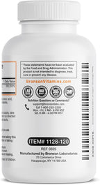 Bronson Methyl B12 5000 mcg - Metilcobalamina para Energía y Sistema Nervioso, 120 Comprimidos Sublinguales
