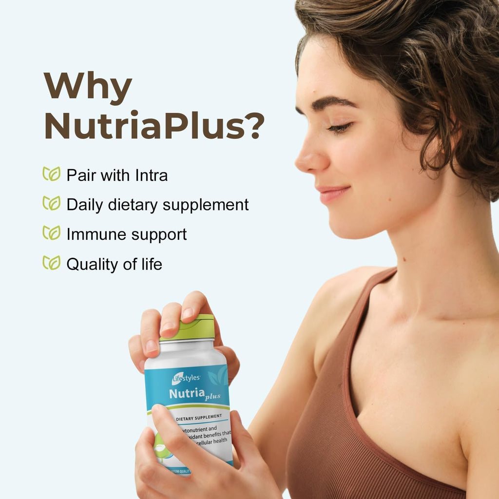 Lifestyles NutriaPlus Antioxidant Supplement - Herbal Immune Support & Multivitamin with Selenium, Vitamin C, Green Tea, Garlic, and More – Made in Canada – 60 Cápsulas