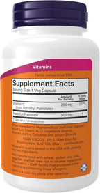 NOW Foods Ascorbil Palmitato 500 mg - Vitamina C Esterificada - 100 Cápsulas Veganas
