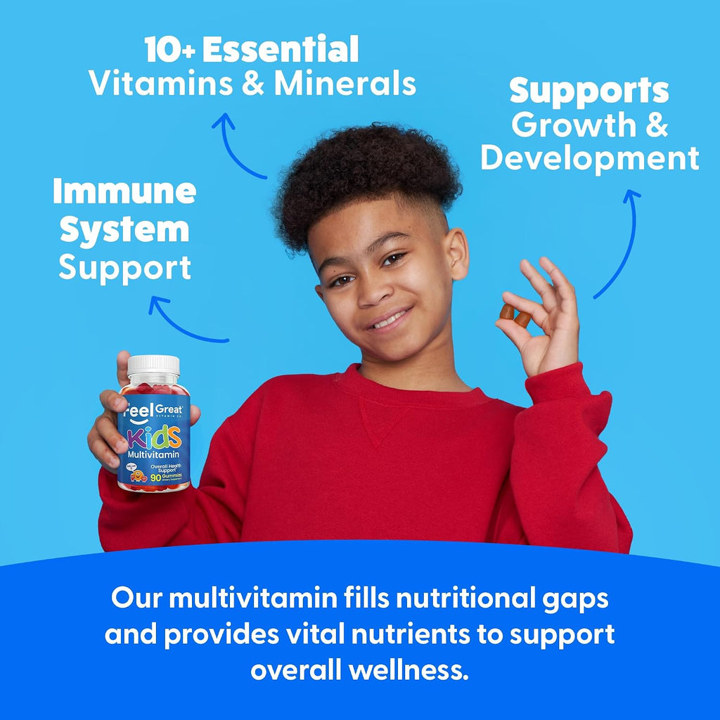 Feel Great Kids Multivitamin Gummies - Gominolas Multivitamínicas para Niños, 45 Días