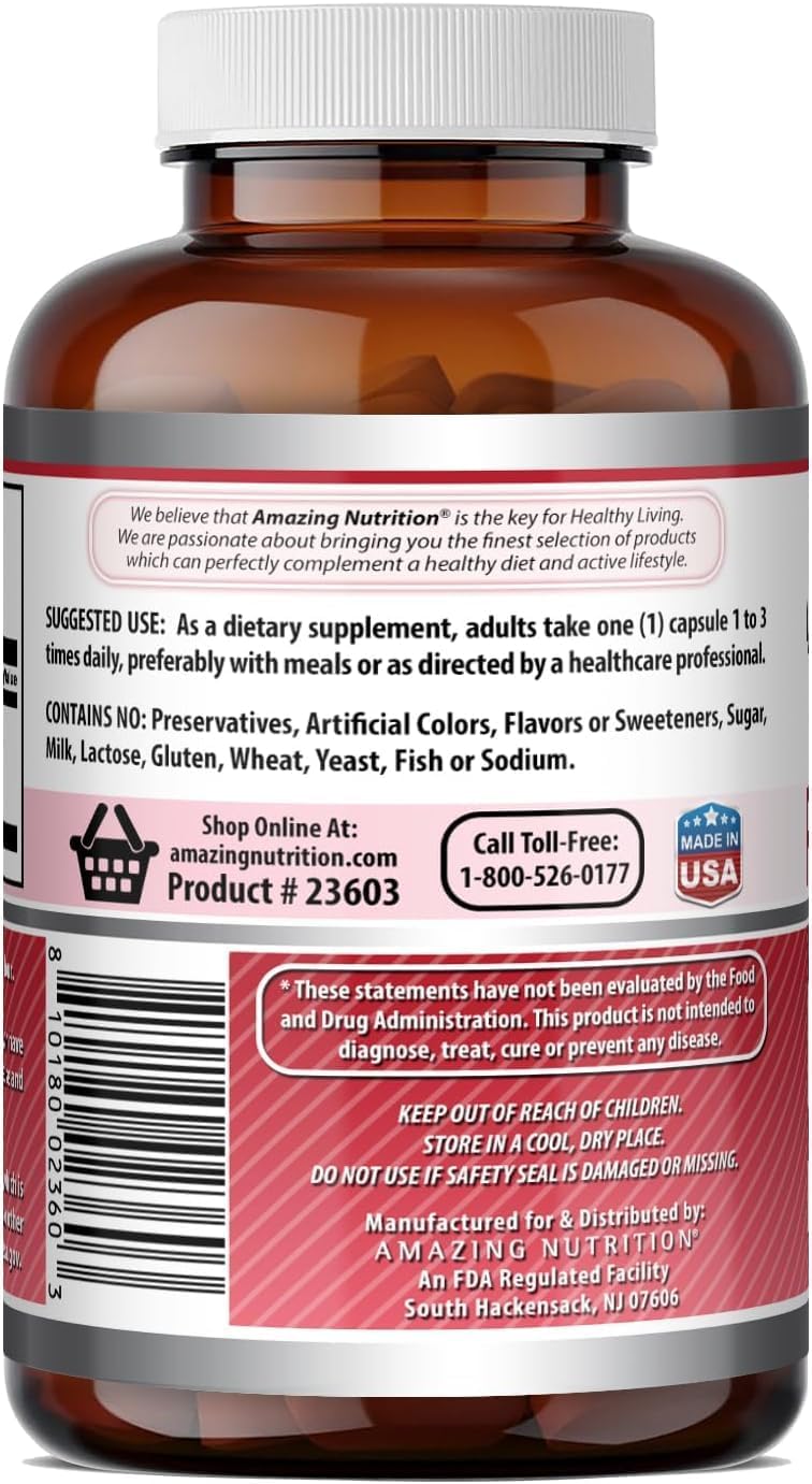 Amazing Formulas Trébol Rojo 430 mg Cápsulas - Extracto de Flores - No Transgénico, Sin Gluten - 180 Cápsulas (Paquete de 3)