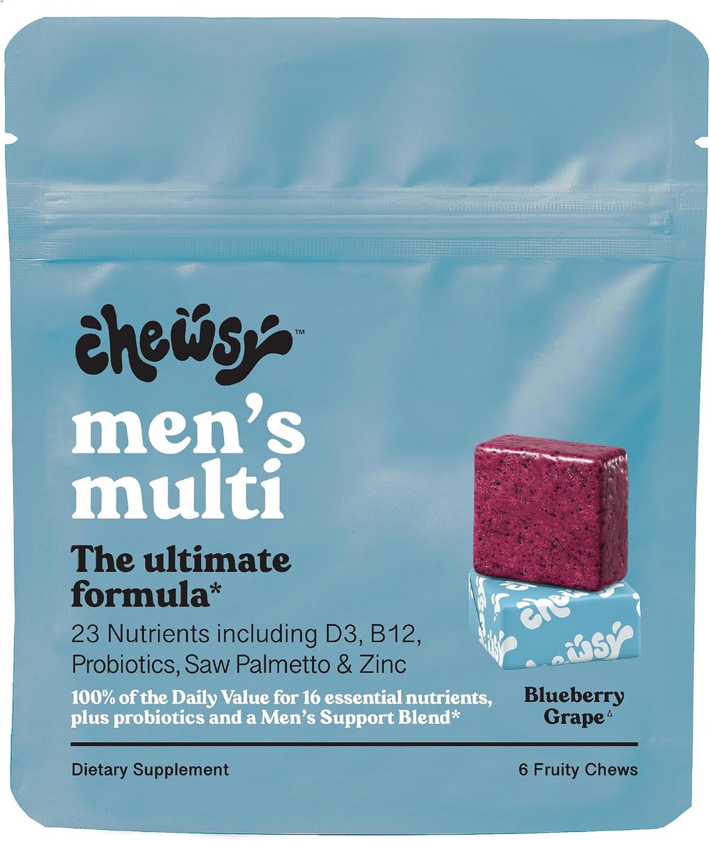 CHEWSY Multivitamínico para Hombres – 23 nutrientes, probióticos y hierbas – 30 gominolas