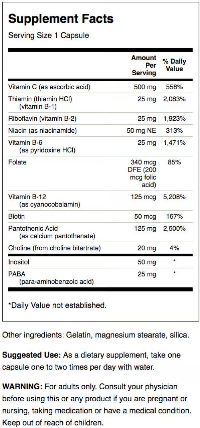 Swanson Super Stress Complejo B - Complemento de vitaminas B para energía y bienestar (240 cápsulas, pack de 2)