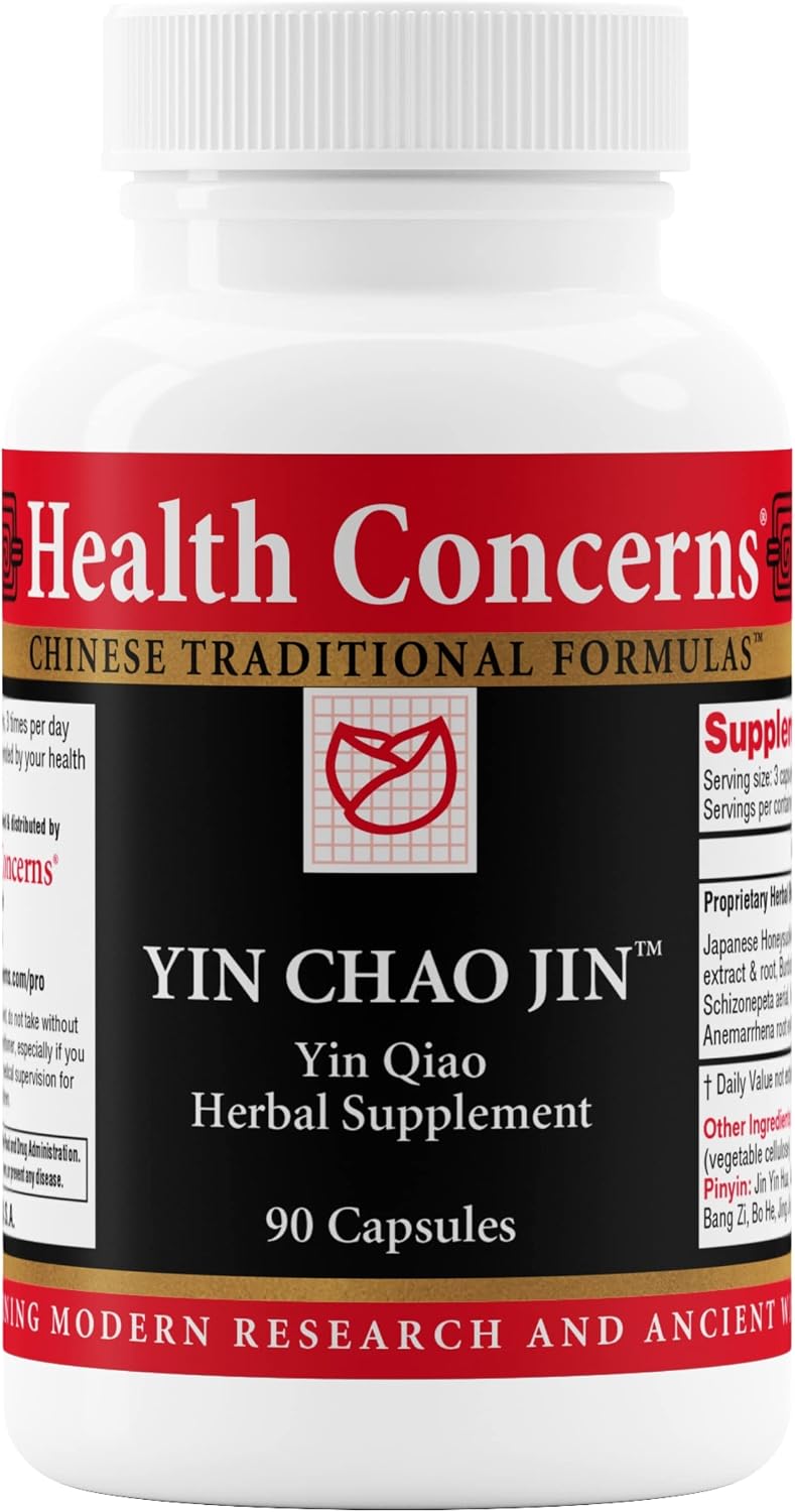 Health Concerns Yin Chao Jin – Complemento Herbal Chino para el Sistema Inmunitario y la Salud Respiratoria – 90 Cápsulas