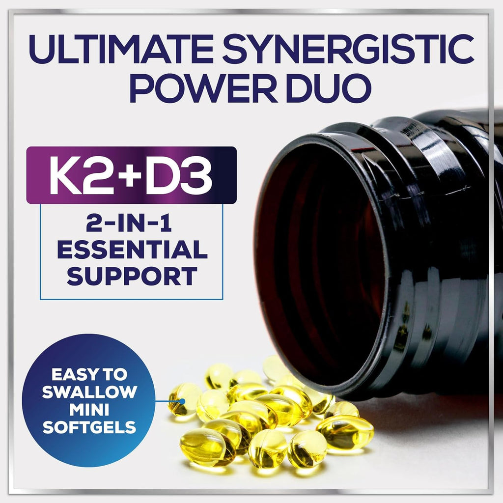 Vitamina D3 5000 IU con K2 MK-7 – 240 Cápsulas Blandas – Hello Lovely!