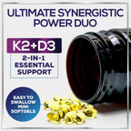Vitamina D3 5000 IU con K2 MK-7 – 240 Cápsulas Blandas – Hello Lovely!