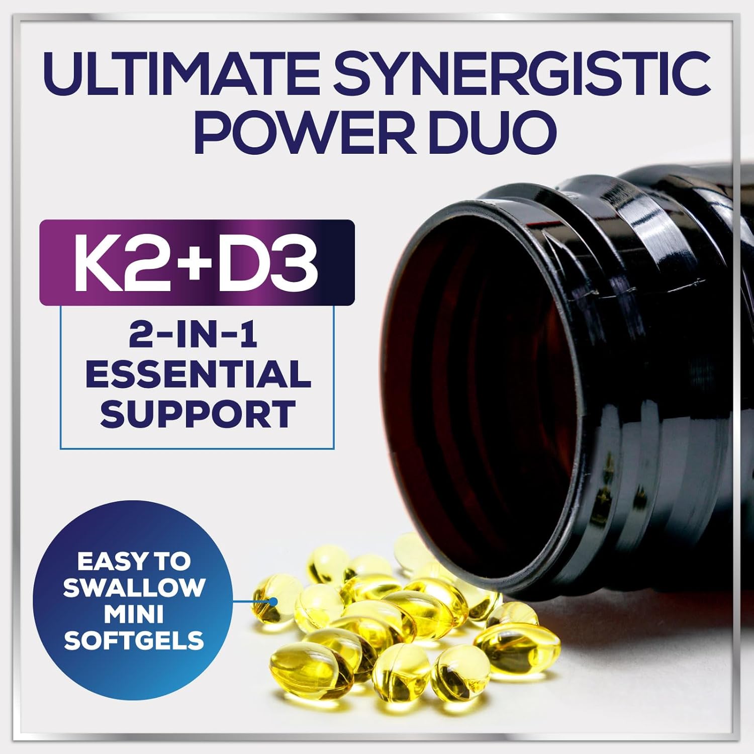 Vitamina D3 5000 IU con K2 MK-7 – 240 Cápsulas Blandas – Hello Lovely!
