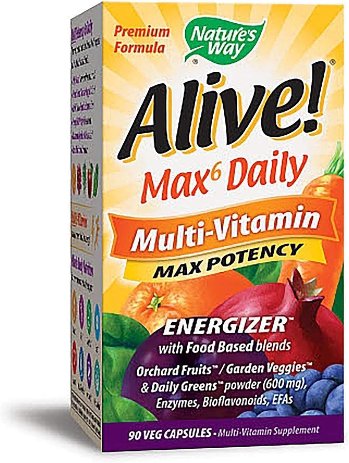 Nature's Way Alive! Max6 Multivitamínico Diario de Máxima Potencia, 90 Cápsulas Veganas