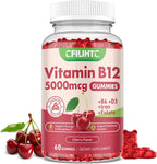 Gominolas de Vitamina B12 5000mcg con B6, D3, Hierro y Folato para Mujeres y Hombres - 2 Paquetes, Sin Azúcar