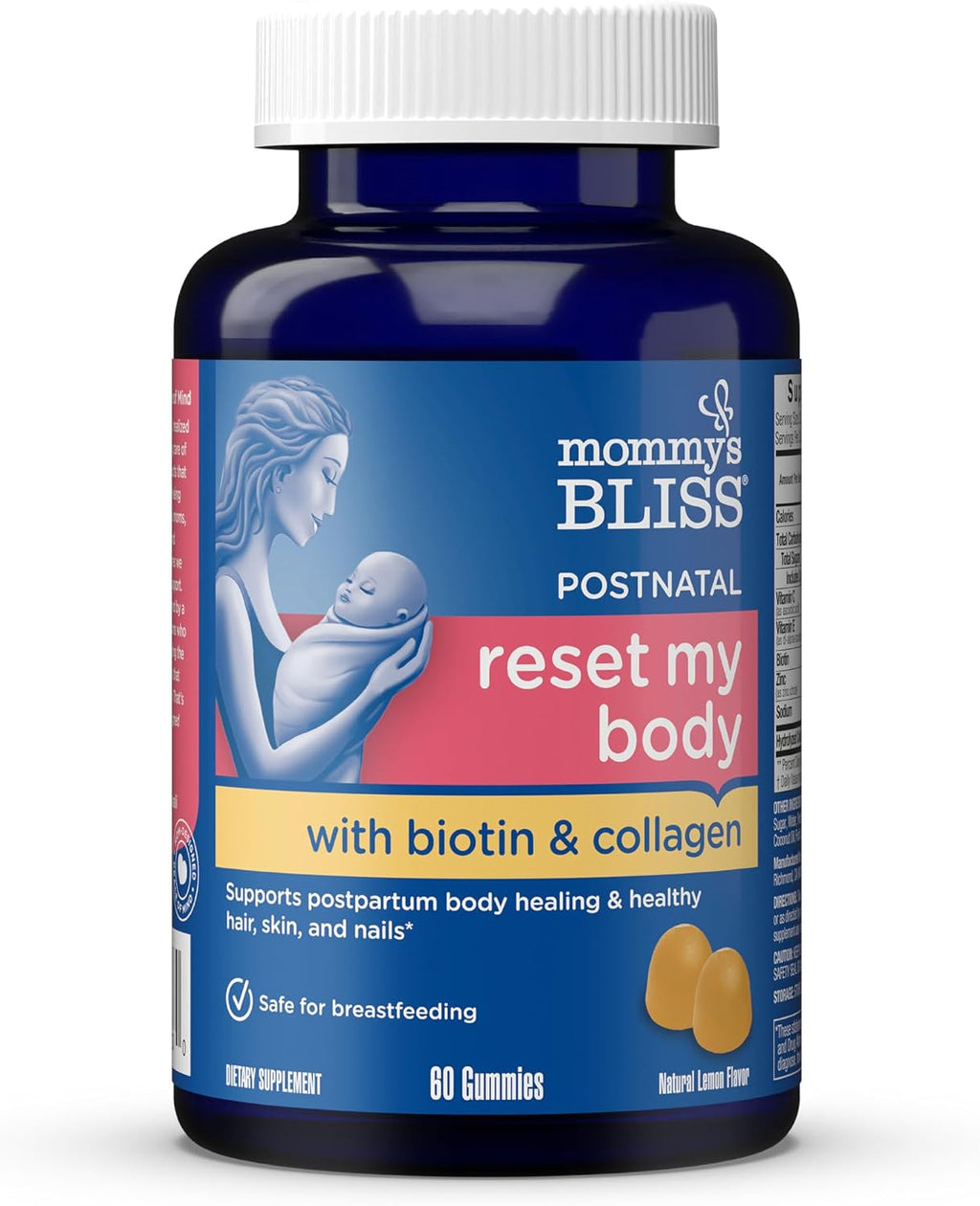 Mommy's Bliss Postnatal Support Gummies with Biotin & Collagen, 60 Gummies (30 Servings)