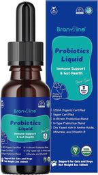 Branvine Probióticos Líquidos para Perros y Gatos - 6 Cepas con Prebióticos (60 ml)