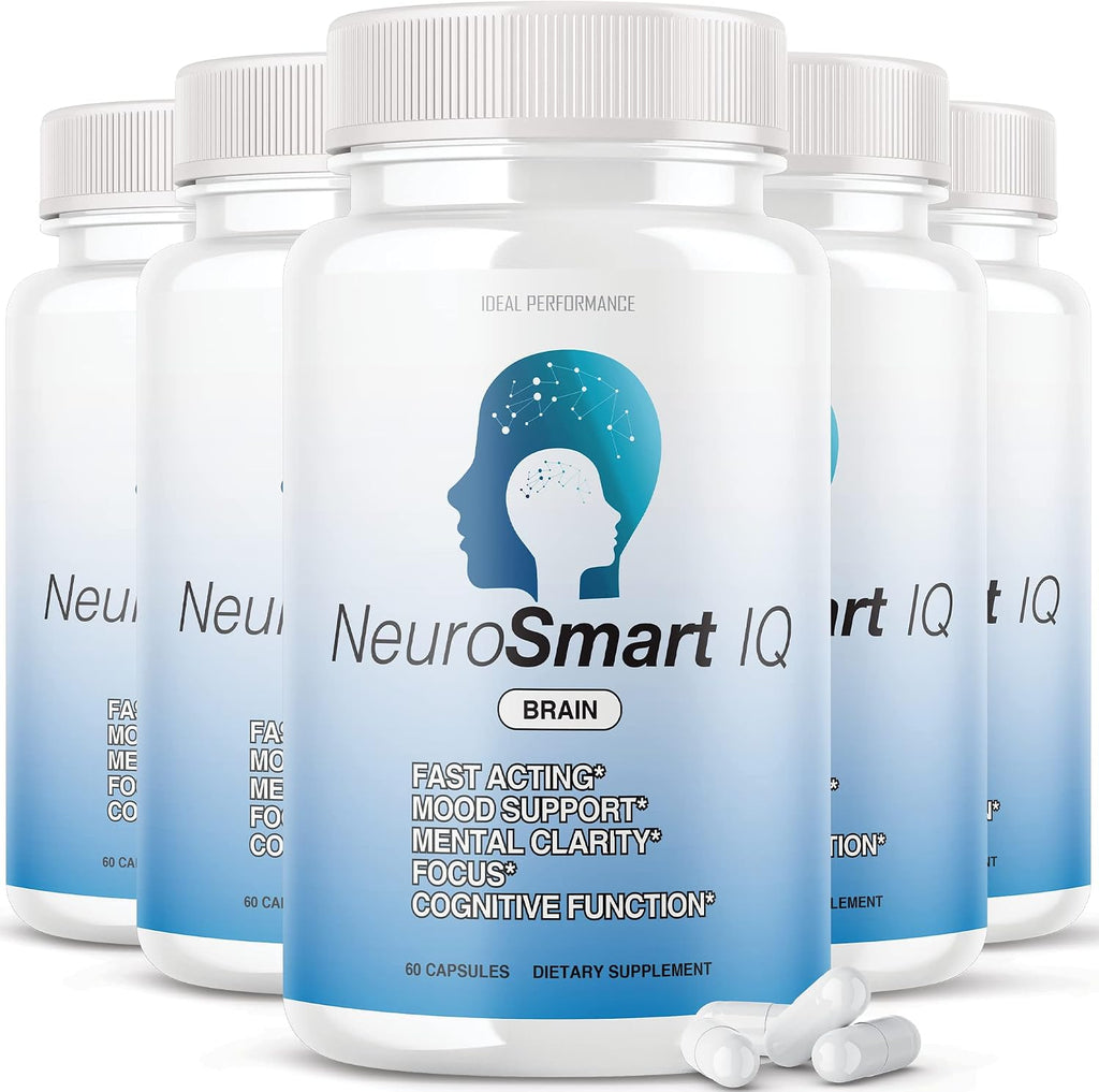 Neuro Smart IQ - Pack de 5 (300 Cápsulas) - Suplemento para la Concentración y Energía Mental