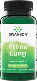 Swanson Prime Lung - 60 Cápsulas Vegetales - Mezcla de 9 Hierbas y Botánicos