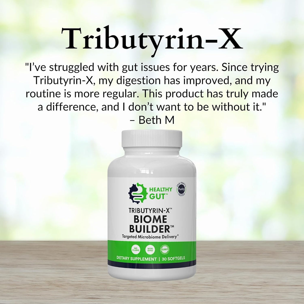 Healthy Gut Tributirina-X - Posbiótico de Butirato de Alta Biodisponibilidad - 30 Cápsulas Blandas
