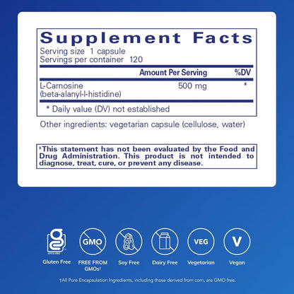 Pure Encapsulations L-Carnosina | Suplemento – Función cerebral: Actúa como antioxidante neuronal y puede – Image 2