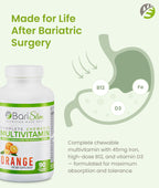 BariSlim Complete Multivitamínico Bariátrico Masticable - 45 mg Hierro - 90 Comprimidos Sabor Bayas Mixtas