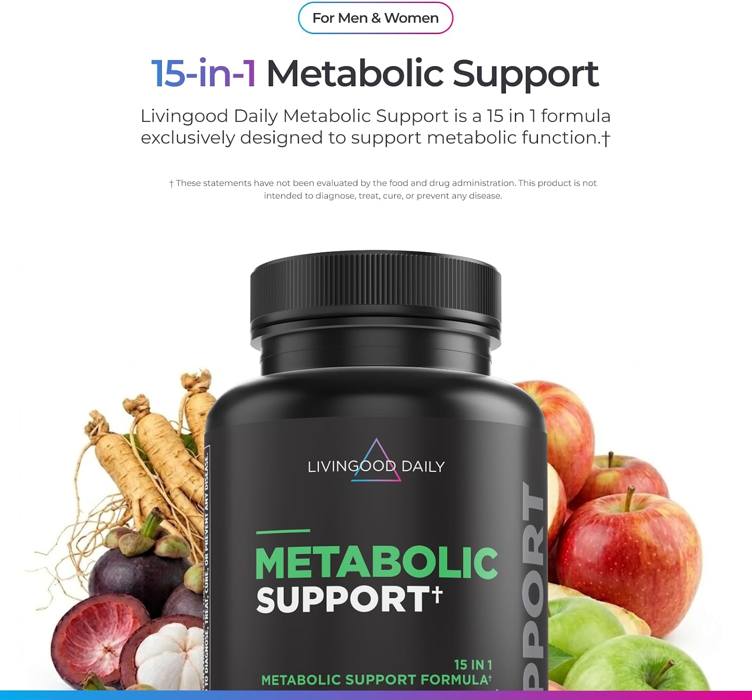 Livingood Daily Metabolism Booster - Apoyo Metabólico (120 Cápsulas Vegetales)
