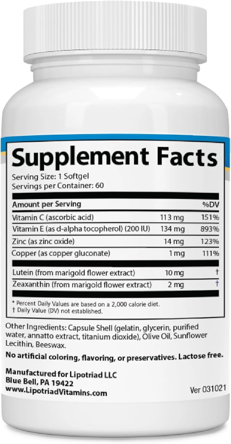 Lipotriad Visionary Vitaminas para los Ojos, 60 cápsulas, 30 días