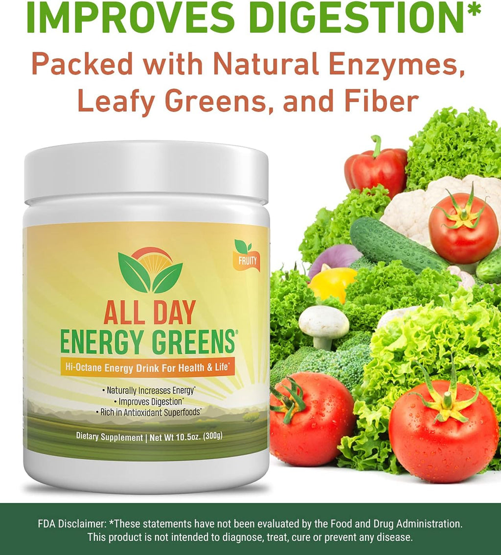 IVL - All Day Energy Greens - Superfood Green Powder Blend, Fruity Flavor