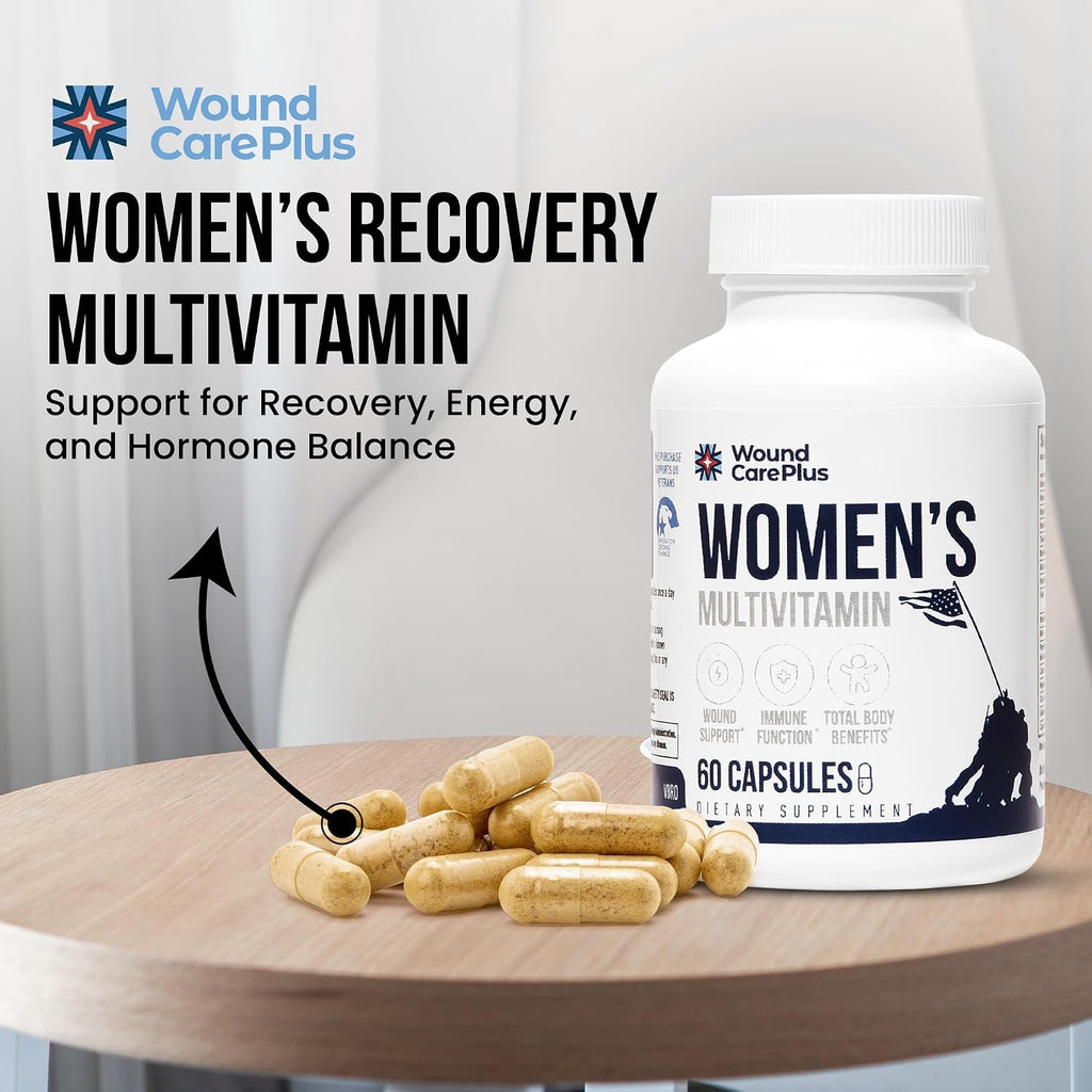 Wound Care Plus Multivitamínico para Mujeres – Complejo de Vitaminas A, C, D, E y Zinc – 60 Cápsulas
