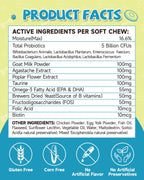 Probióticos para Perros con Prebióticos, Leche de Cabra, Omega 3 y Vitaminas - 120 Masticables
