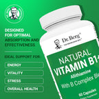 Dr. Berg Complejo de Vitaminas B1, B6, B12 con Allithiamine - 60 Cápsulas