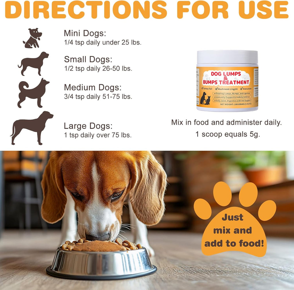Liovsiso Suplemento de Hongos para Perros – Turkey Tail, Reishi y Cordyceps – Ayuda para Bultos y Energía – 100g (3.52 oz)