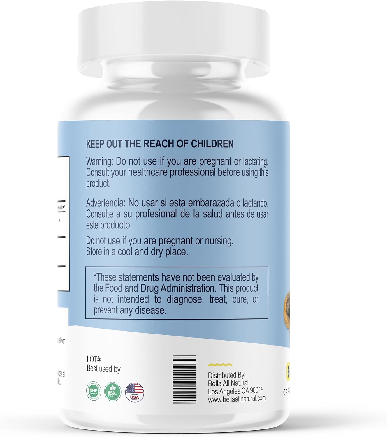 Bella All Natural Raíz de Maca - 60 Cápsulas