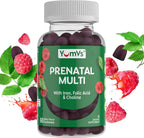 YumVs Gominolas Prenatales con Ácido Fólico, Hierro y Colina - 60 Gominolas