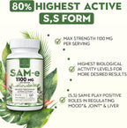 Kanacoufce SAM-e 1100mg (S-Adenosilmetionina) – 60 Comprimidos Recubiertos – Alta Concentración Forma S,S Activa – Vegano
