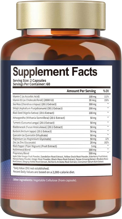 Suplemento 25-en-1 de Musgo de Mar, Aceite – Cúrcuma: Conocida por su compuesto activo curcumina, con propiedades – Image 9