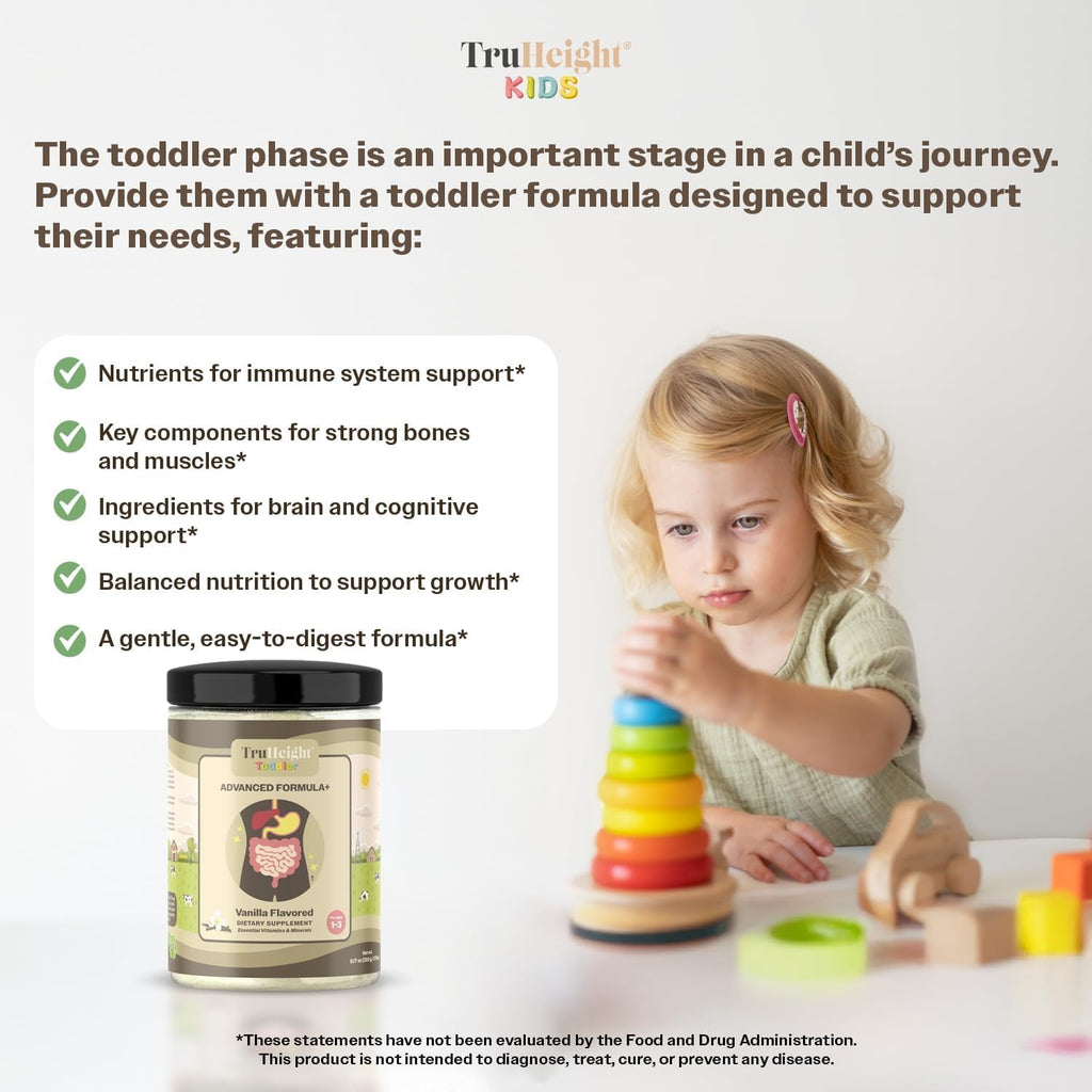 TruHeight Toddler Advanced Formula+ (Vainilla) - Bebida Nutricional Multivitamínica para Toddlers de 1 a 3 Años