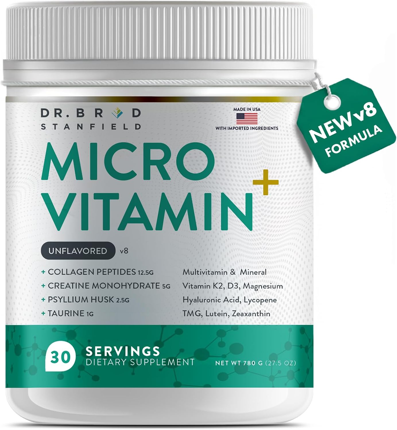 Dr Brad Stanfield MicroVitamin+ Multivitamínico Metilado con Creatina y Colágeno (Mixed Berry)
