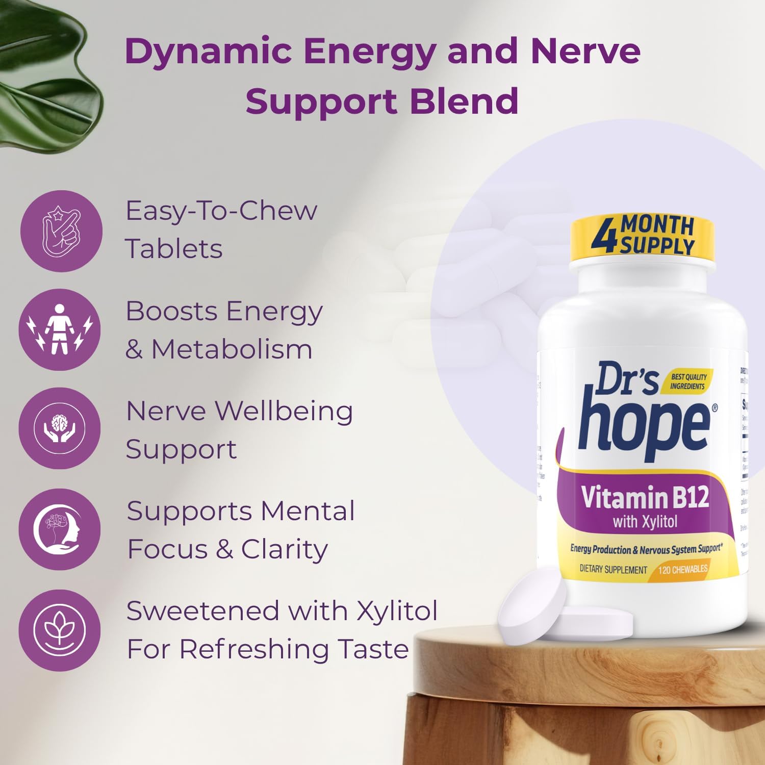 Dr’s Hope Vitamina B12 1000 mcg - 120 Comprimidos Masticables