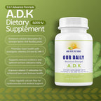 Daily Vites ADK - Vitamina A, D3 y K2 MK-7 - 5000 UI - 180 Cápsulas