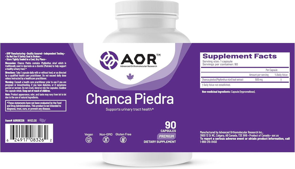 AOR Chanca Piedra 500mg - 90 Cápsulas Veganas