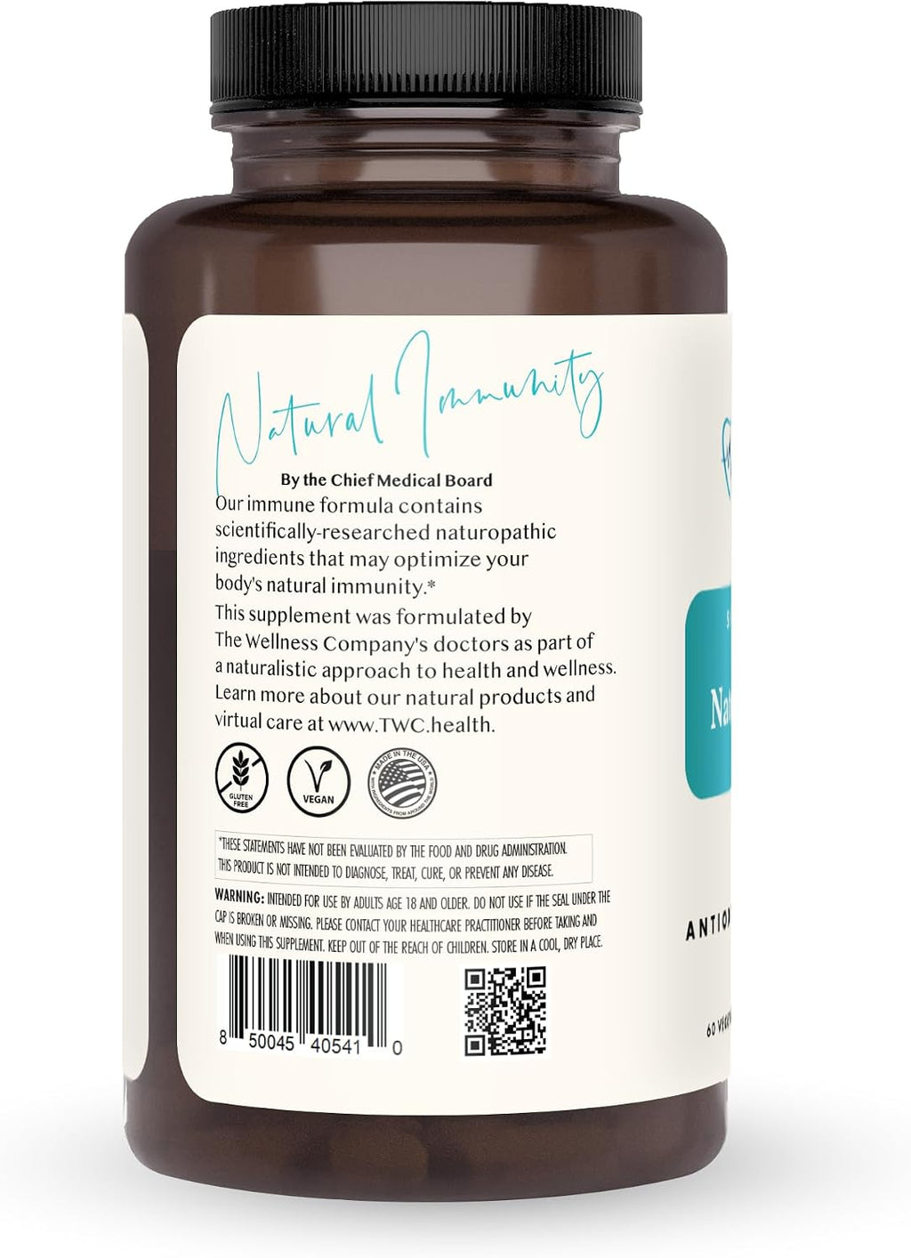 Natural Immunity - Apoyo Inmunológico Botánico con Orégano, Reishi, Zinc, Vitamina C y Quercetina | 60 Cápsulas (1 Mes)