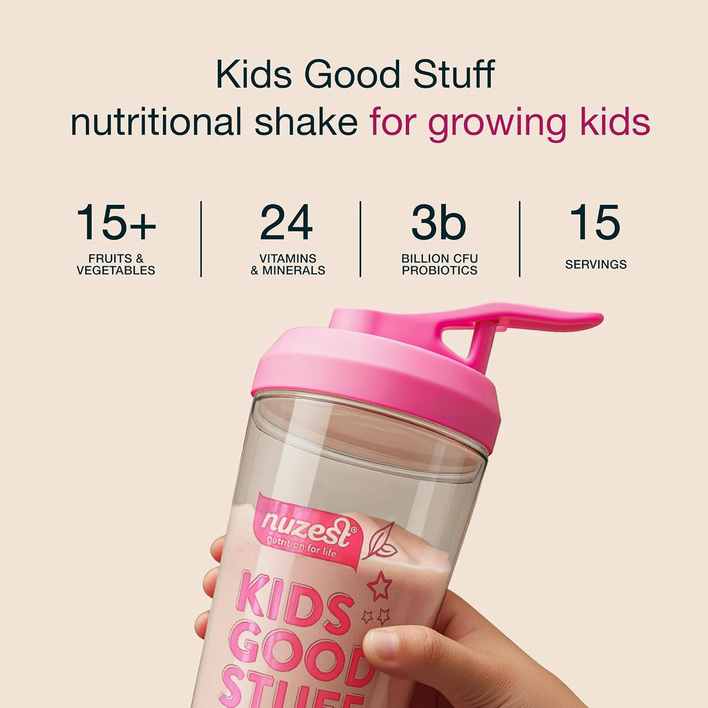 Nuzest Kids Good Stuff - Batido Multivitamínico Vegano Sabor Fresa - 225g (15 raciones)
