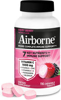 Airborne Muy Bayas Comprimidos Masticables - Vitamina C 1000 mg, 116 unidades